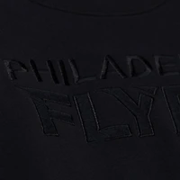 Unisex Mitchell & Ness Black Philadelphia Flyers Phantom Fleece Crew Neck Sweatshirt