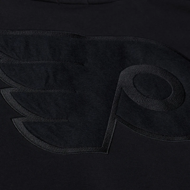 Unisex Mitchell & Ness Black Philadelphia Flyers Phantom Fleece Crew Neck Sweatshirt