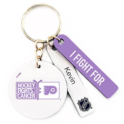 Le hockey des Flyers de Philadelphie blanc combat le cancer porte-clés ruban personnalis