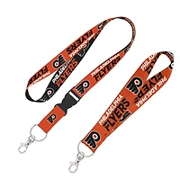 WinCraft Philadelphia Flyers 2-Pack Lanyard avec boucle amovible et ensemble de sangles pour clés