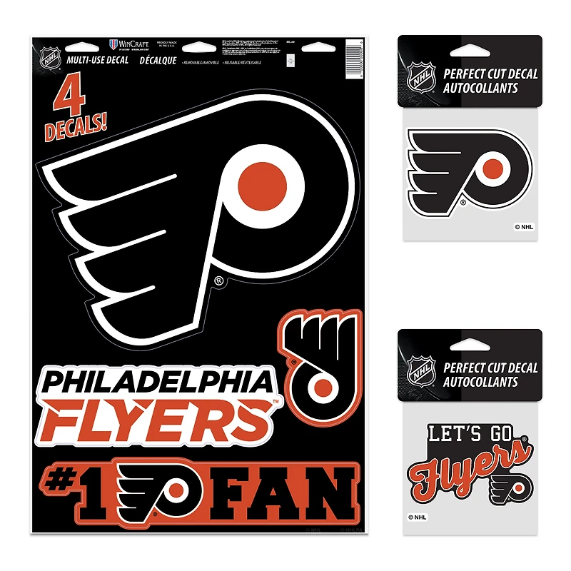Pack de décalcomanies WinCraft Philadelphia Flyers