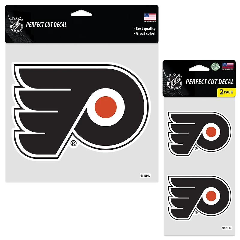 Lot de trois autocollants WinCraft à découpe parfaite des Flyers de Philadelphie