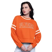 Women's Starter  Orange Philadelphia Flyers Power Play Cropped Pullover Sweatshirt