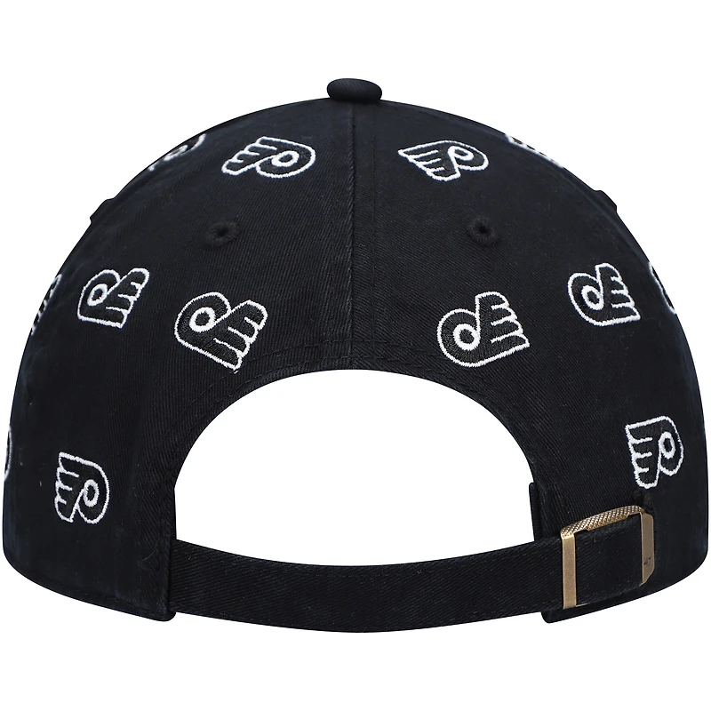 Women's '47 Black Philadelphia Flyers Confetti Clean Up Adjustable Hat