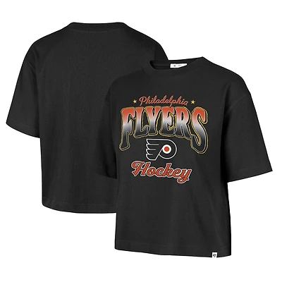 T-shirt court Reed City à carreaux noirs Philadelphia Flyers '47 pour femmes