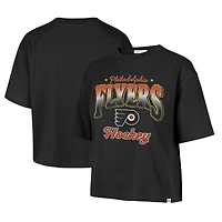 T-shirt court Reed City à carreaux noirs Philadelphia Flyers '47 pour femmes