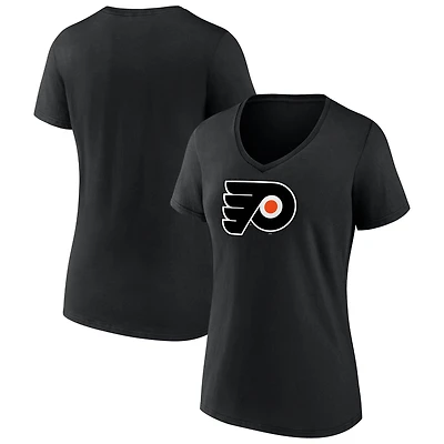 Women's  Black Philadelphia Flyers Primary Logo V-Neck T-Shirt
