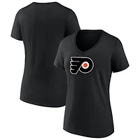 Women's  Black Philadelphia Flyers Primary Logo V-Neck T-Shirt