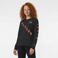 T-shirt à manches longues Champion Black Philadelphia Flyers 2-Hit pour femmes