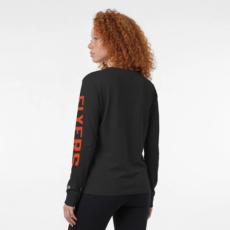 Women's Champion Black Philadelphia Flyers 2-Hit Long Sleeve T-Shirt