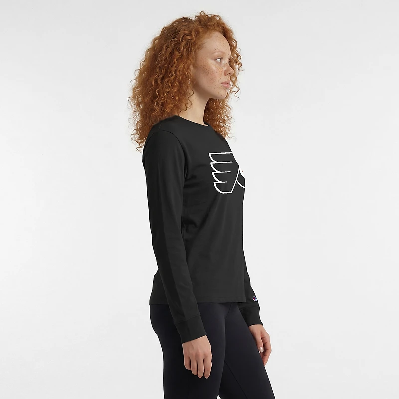Women's Champion Black Philadelphia Flyers 2-Hit Long Sleeve T-Shirt