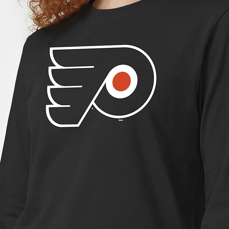 T-shirt à manches longues Champion Black Philadelphia Flyers 2-Hit pour femmes