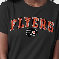 Women's Champion  Black Philadelphia Flyers Arch Mascot Logo T-Shirt