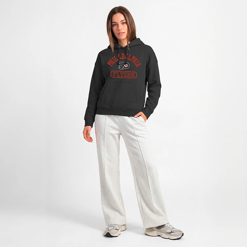 Women's Champion Black Philadelphia Flyers Arched Pill Box Hoodie