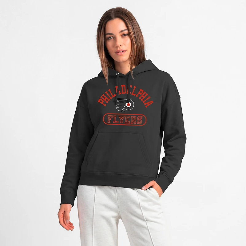 Women's Champion Black Philadelphia Flyers Arched Pill Box Hoodie