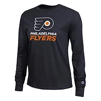 Women's Champion  Black Philadelphia Flyers Wordmark Lockup Long Sleeve T-Shirt