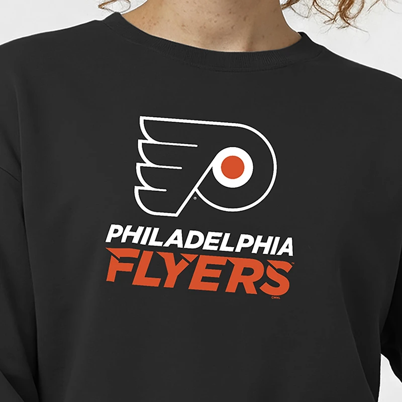 Women's Champion  Black Philadelphia Flyers Wordmark Lockup Powerblend Sweatshirt