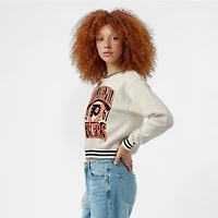 Women's Champion  Cream Philadelphia Flyers Bold Laurels Reverse Weave Yarn Crewneck Sweatshirt