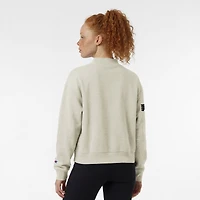 Women's Champion  Oatmeal Philadelphia Flyers Collar Script Triumph Fleece Crewneck Sweatshirt