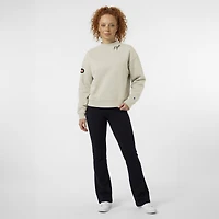 Women's Champion  Oatmeal Philadelphia Flyers Collar Script Triumph Fleece Crewneck Sweatshirt