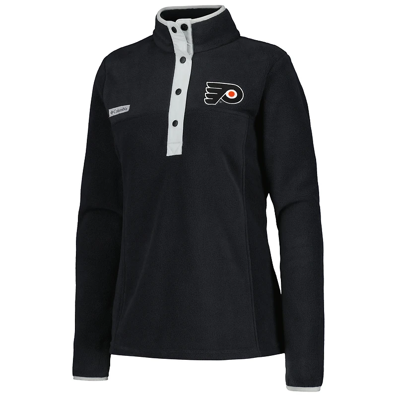 Veste noire à demi-pression Columbia Flyers de Philadelphie Benton Springs pour femmes
