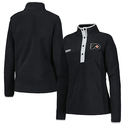 Veste noire à demi-pression Columbia Flyers de Philadelphie Benton Springs pour femmes