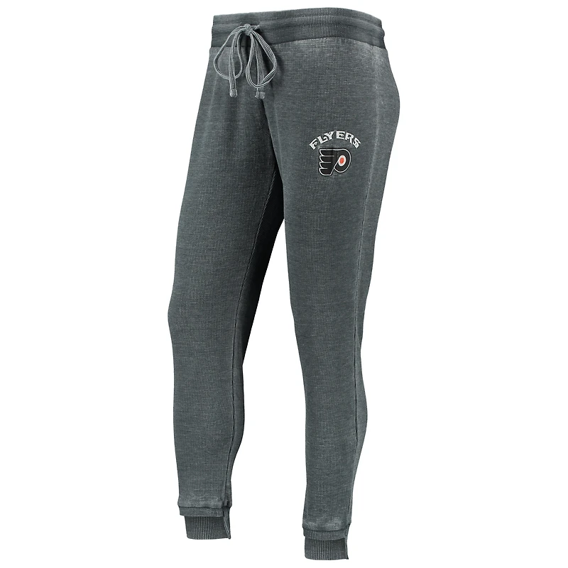 Women's Concepts Sport Charcoal/White Philadelphia Flyers Resurgence Slub Burnout Raglan T-Shirt & Joggers Sleep Set