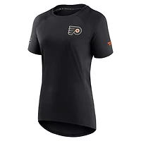 Women's Fanatics Black Philadelphia Flyers Authentic Pro Rink Raglan Tech T-Shirt