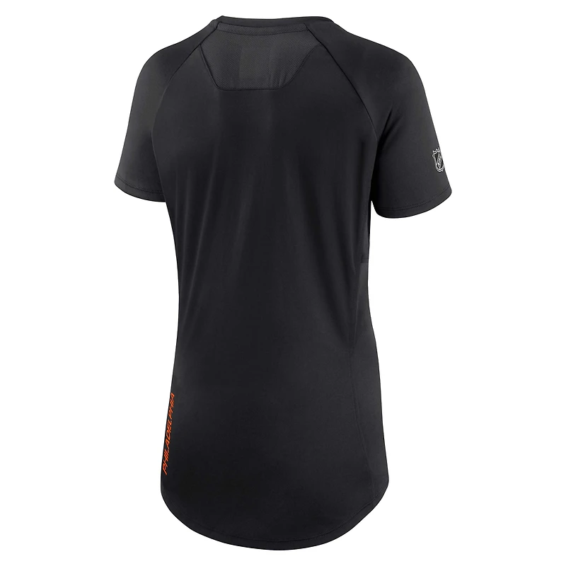 Women's Fanatics Black Philadelphia Flyers Authentic Pro Rink Raglan Tech T-Shirt