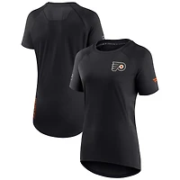 Women's Fanatics Black Philadelphia Flyers Authentic Pro Rink Raglan Tech T-Shirt