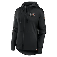 Sweat à capuche entièrement zippé Fanatics pour femmes des Flyers de Philadelphie Authentic Pro Scuba noir