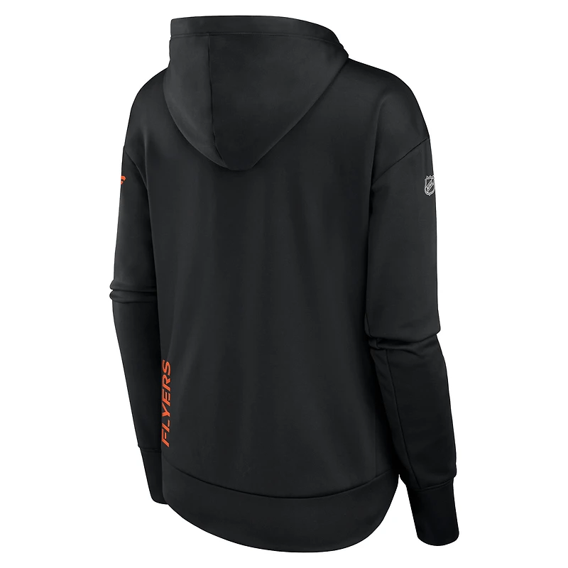 Sweat à capuche entièrement zippé Fanatics pour femmes des Flyers de Philadelphie Authentic Pro Scuba noir