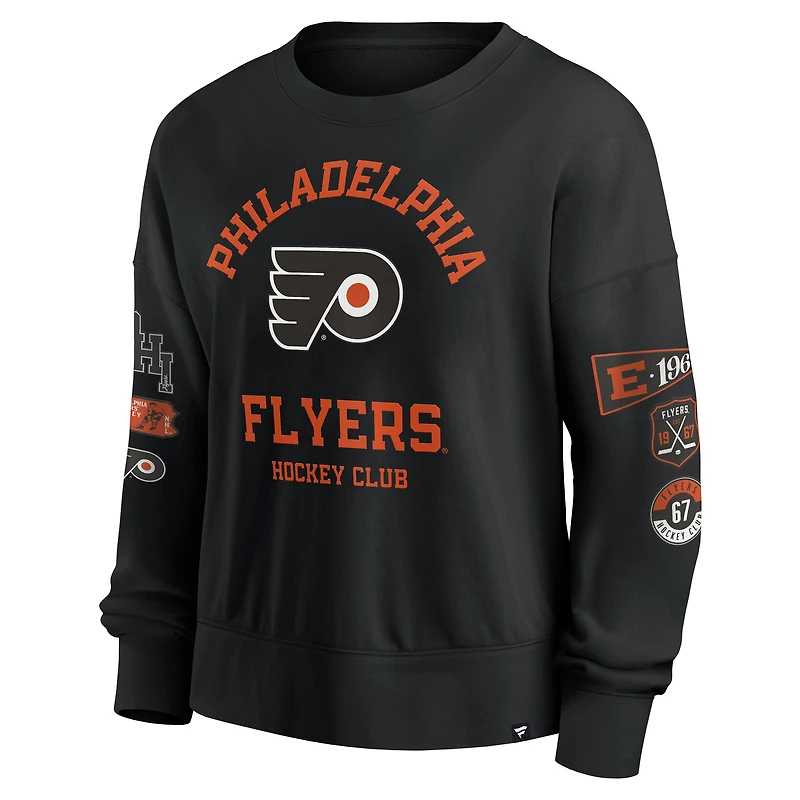 Women's Fanatics Black Philadelphia Flyers Go Team Pullover Sweatshirt