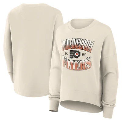 Women's Fanatics Cream Philadelphia Flyers Oversized Slice Pullover Sweatshirt