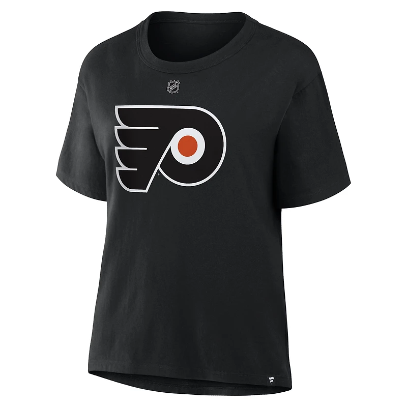 T-shirt noir authentique avec nom et numéro Stack des Flyers de Philadelphie pour femmes, Fanatics Matvei Michkov