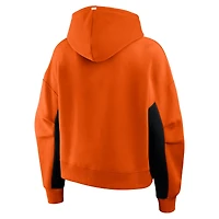 Sweat à capuche boxy orange carreaux arrière des Flyers de Philadelphie Fanatics pour femmes