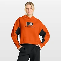 Sweat à capuche boxy orange carreaux arrière des Flyers de Philadelphie Fanatics pour femmes