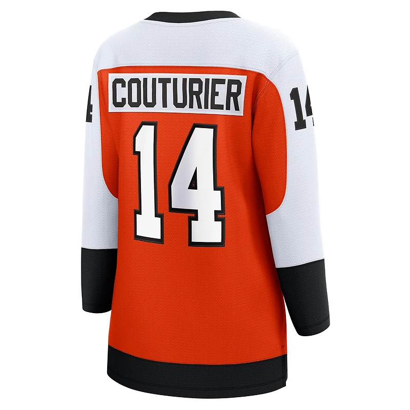 Maillot de joueur échappé à domicile des Flyers Philadelphie fanatiques Sean Couturier orange pour femmes