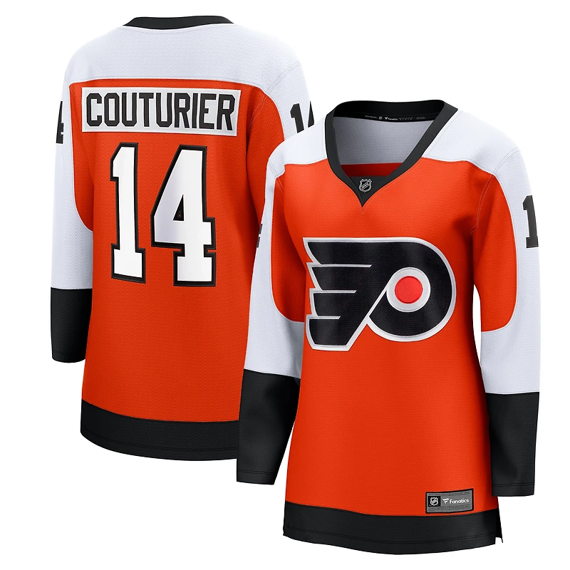 Maillot de joueur échappé à domicile des Flyers Philadelphie fanatiques Sean Couturier orange pour femmes