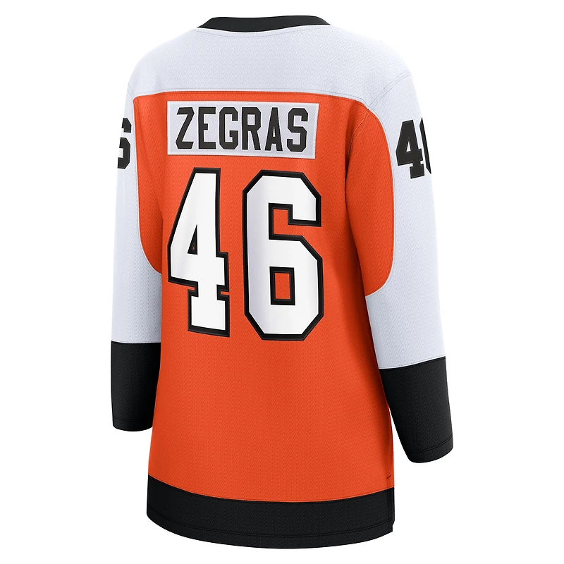 Maillot orange Trevor Zegras des Flyers de Philadelphie pour femmes