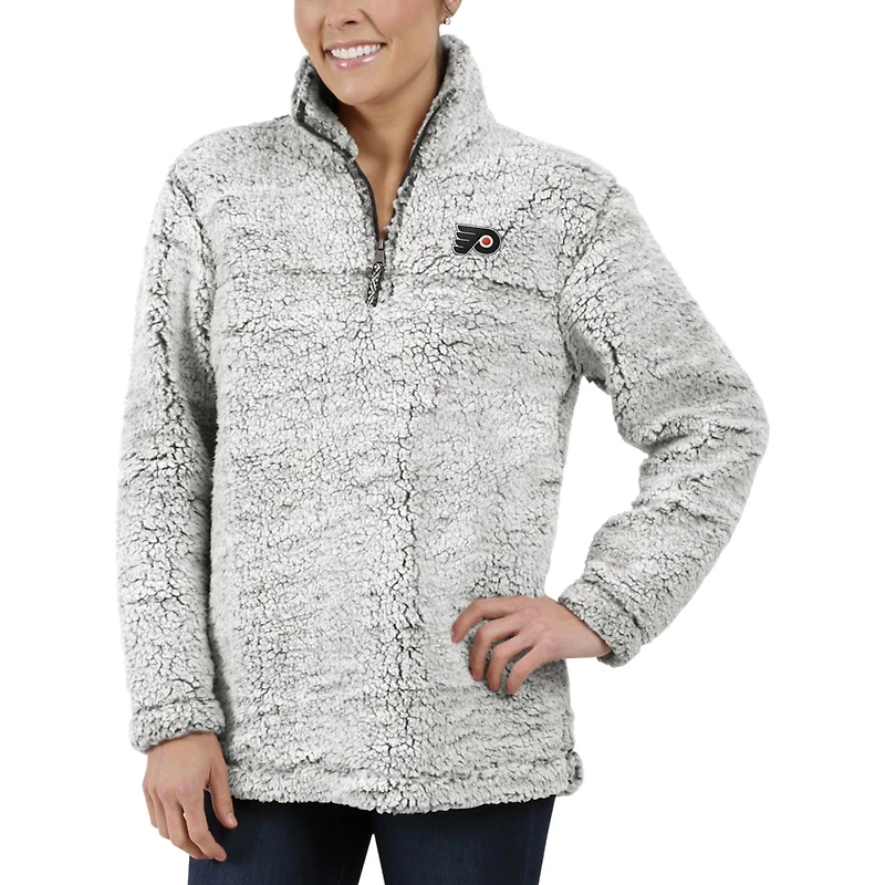 G-III 4Her by Carl Banks Gris pour femme Flyers de Philadelphie Sherpa Veste à enfiler zippée