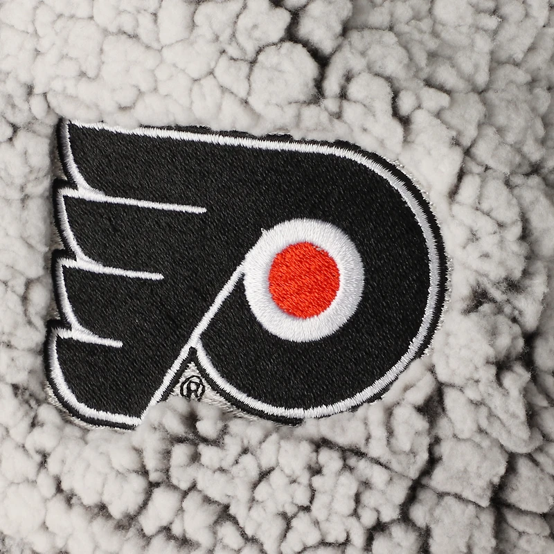 G-III 4Her by Carl Banks Gris pour femme Flyers de Philadelphie Sherpa Veste à enfiler zippée