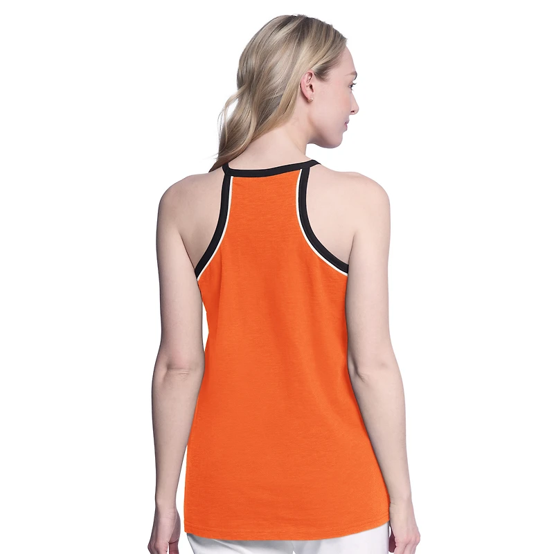 Women's G-III 4Her by Carl Banks Orange Philadelphia Flyers Curveball Racerback Scoop Neck Slub Tank Top