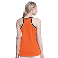 Women's G-III 4Her by Carl Banks Orange Philadelphia Flyers Curveball Racerback Scoop Neck Slub Tank Top