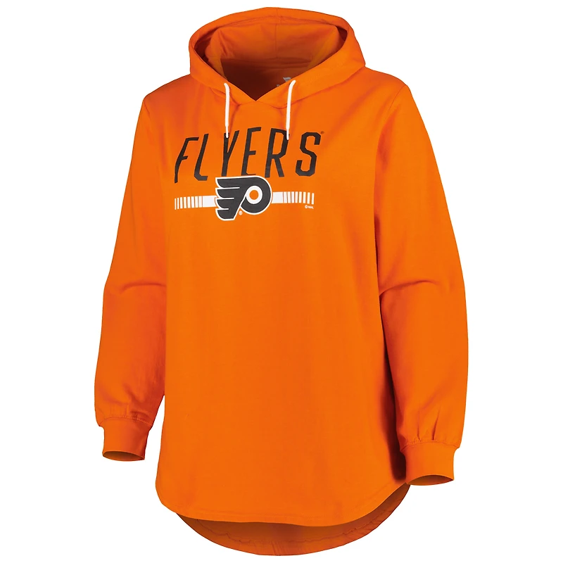 Sweat à capuche en molleton grande taille Philadelphia Flyers orange chiné pour femme