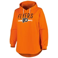 Sweat à capuche en molleton grande taille Philadelphia Flyers orange chiné pour femme