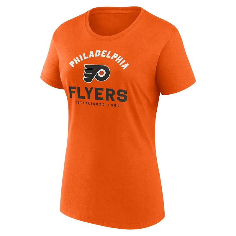 T-shirt orange athlétique pour femme avec logo des Flyers de Philadelphie Unrivaled
