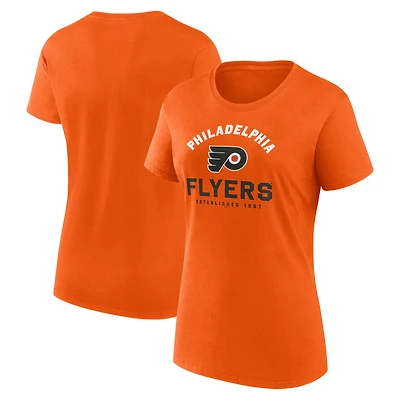 T-shirt orange athlétique pour femme avec logo des Flyers de Philadelphie Unrivaled