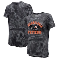 Majestic Threads - T-shirt noir à motif tie-dye pour femme des Flyers de Philadelphie