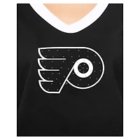 T-shirt noir à strass pour femme New Era Game Day des Flyers de Philadelphie